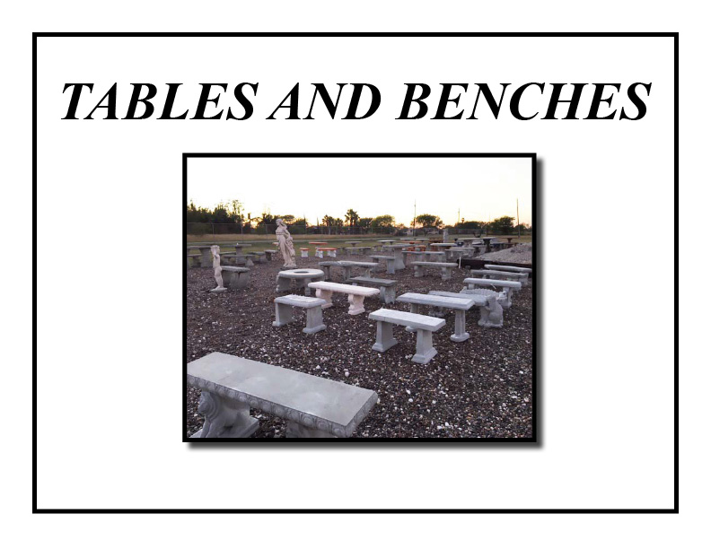 2026 Tables And Benches
